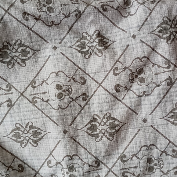 Blue Sol Men's Beige w Tan Skulls Diamond Print sz 38 - Picture 11 of 15